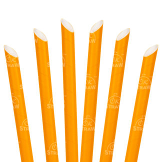 8.5" Bubble Tea Straw, Orange - $0.07/pcs