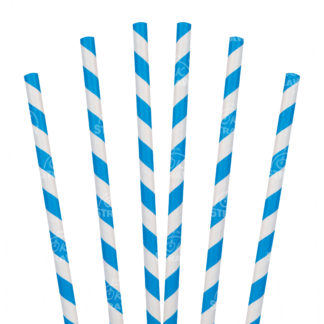 10" Giant Long Straw, Blue Stripe - $0.05/pcs