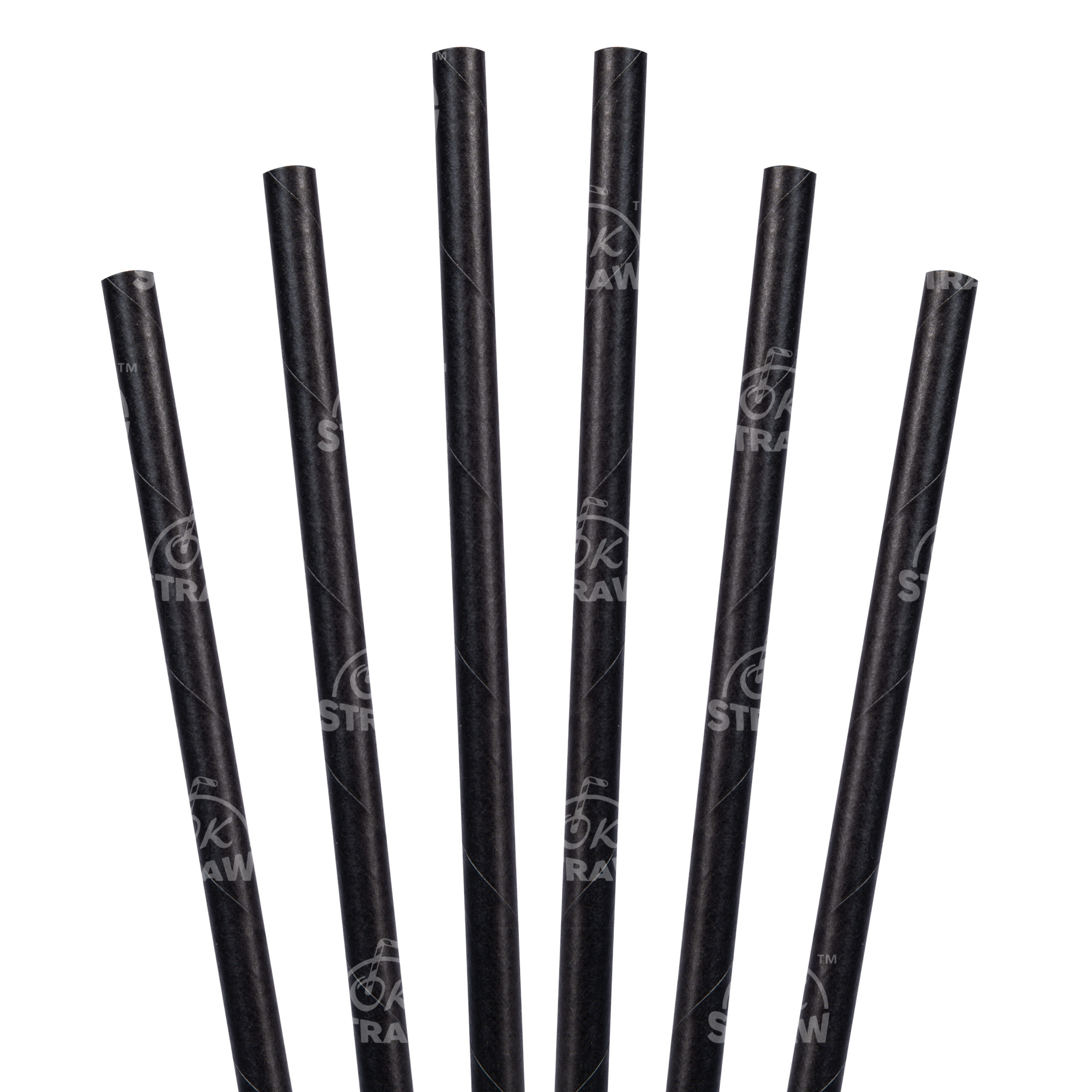 7.75" Black Straw, Jumbo Size - $0.02/pcs