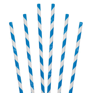 7.75" Jumbo Straw, Blue Stripe - $0.02/pcs