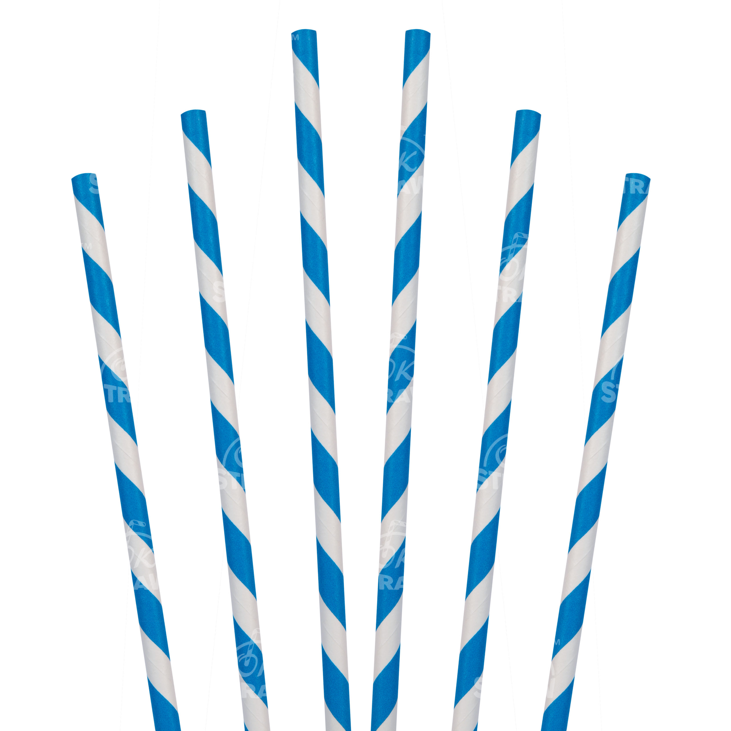 7.75" Jumbo Straw, Blue Stripe - $0.02/pcs