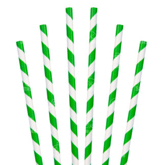 7.75" Jumbo Straw, Green Stripe - $0.02/pcs