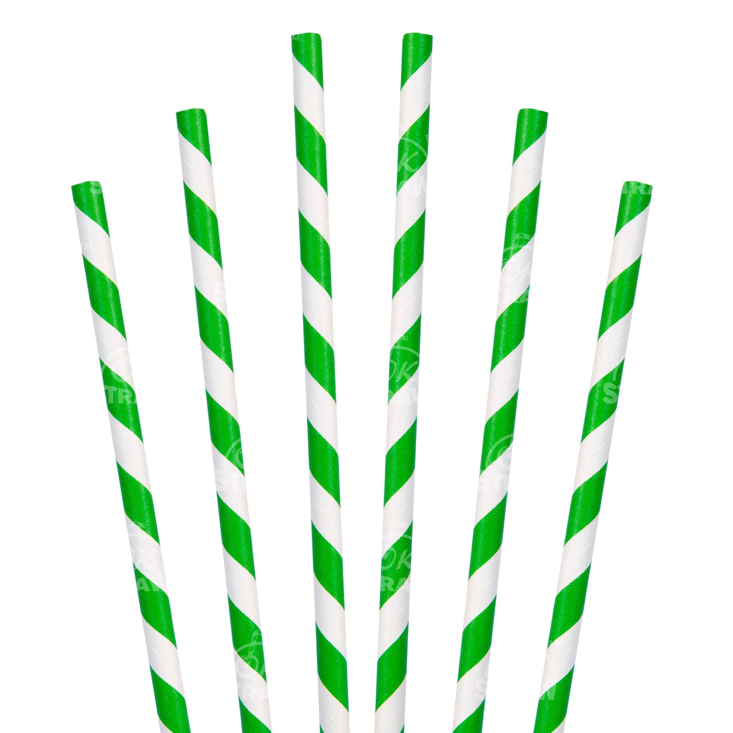 7.75" Jumbo Straw, Green Stripe - $0.02/pcs