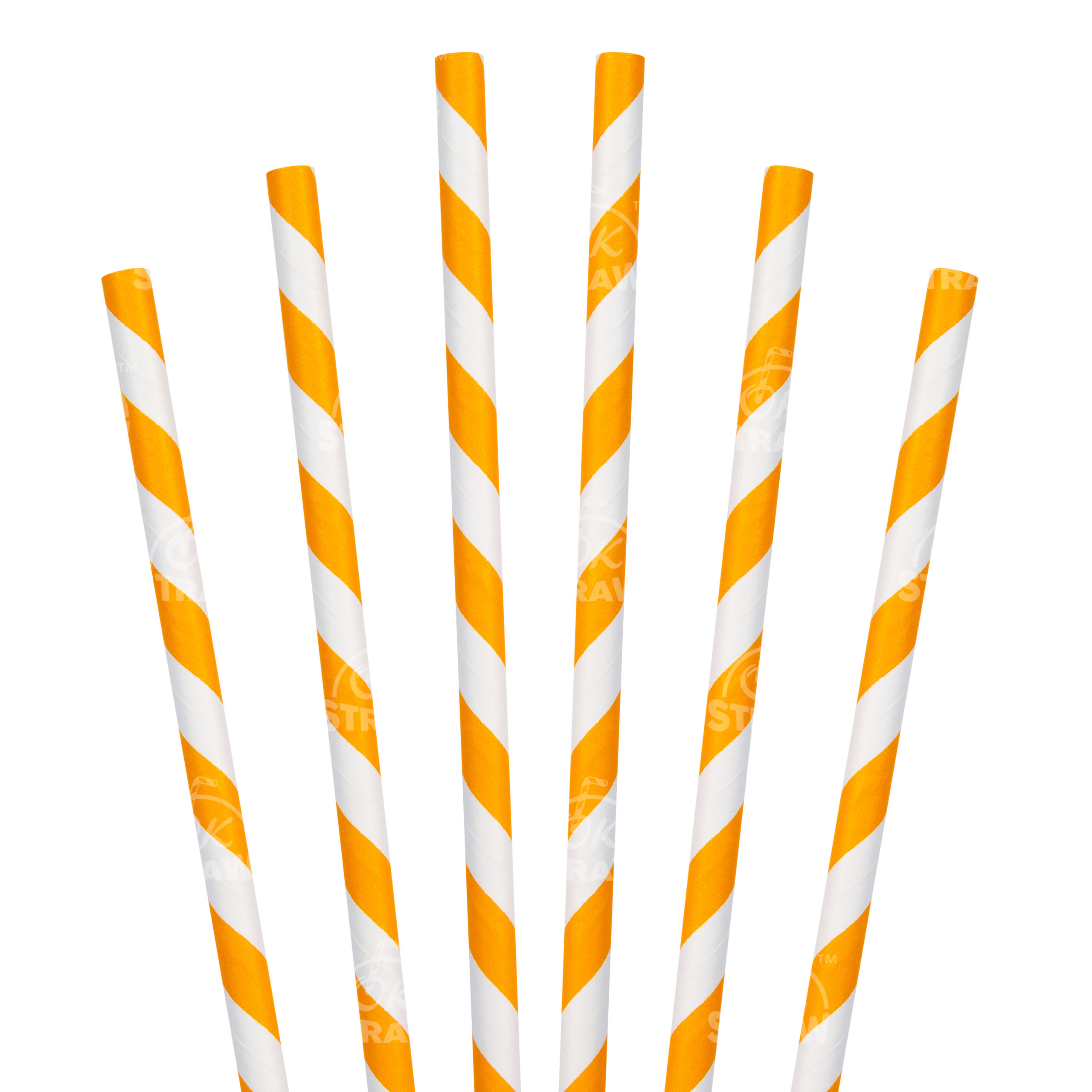 7.75" Jumbo Straw, Orange Stripe - $0.03/pcs