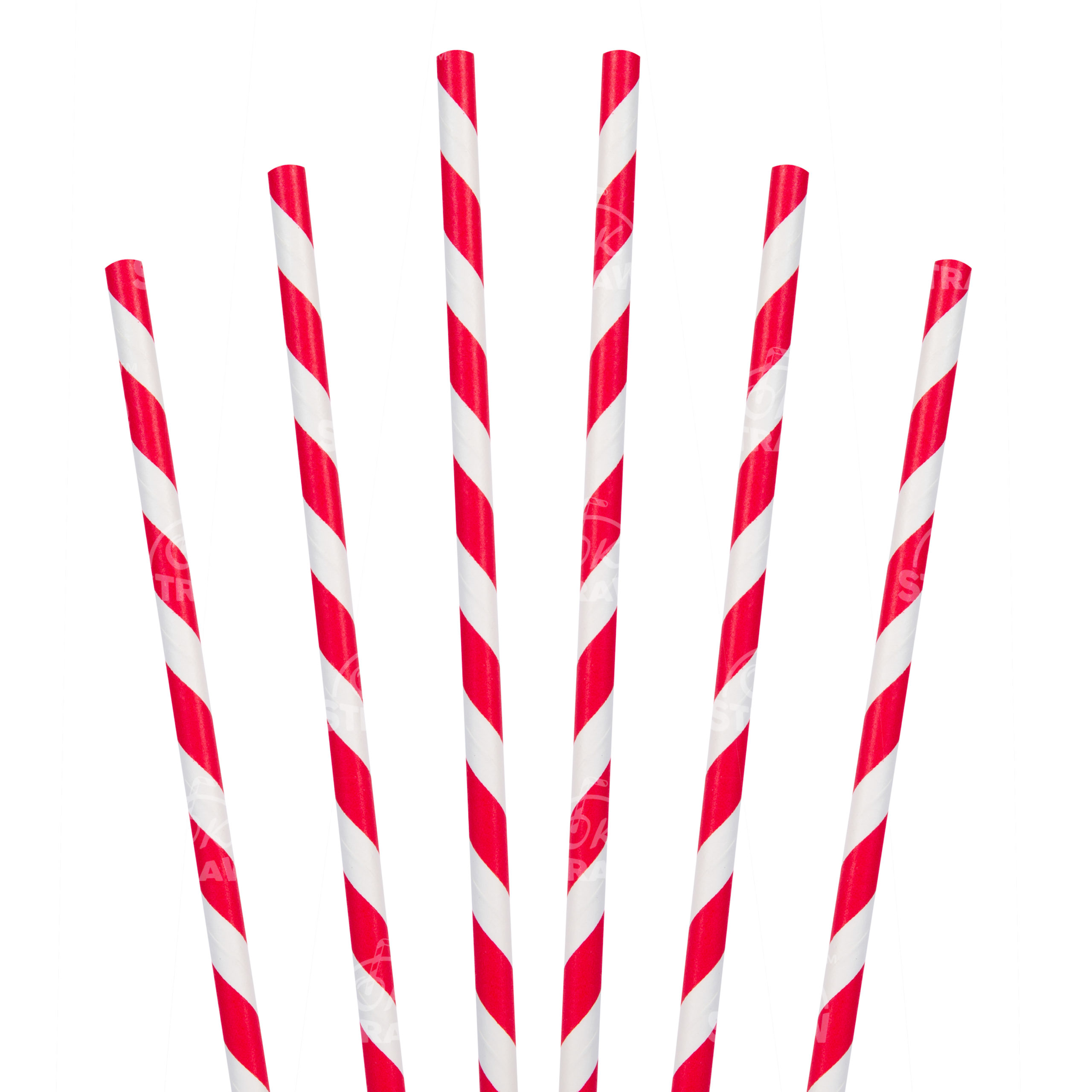 7.75" Jumbo Straw, Red Stripe - $0.03/pcs