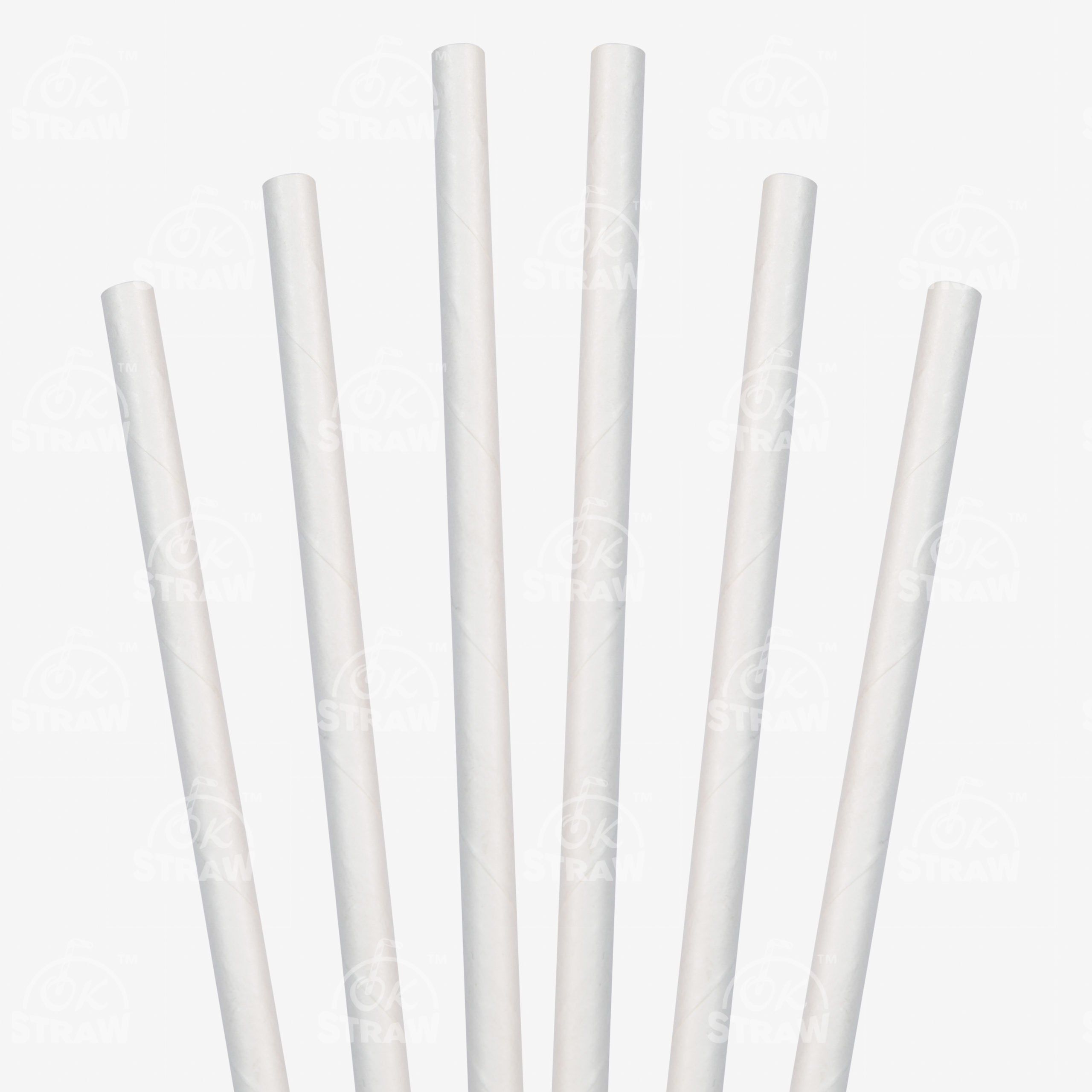 7.75" White Straw, Jumbo Size - $0.015/pcs