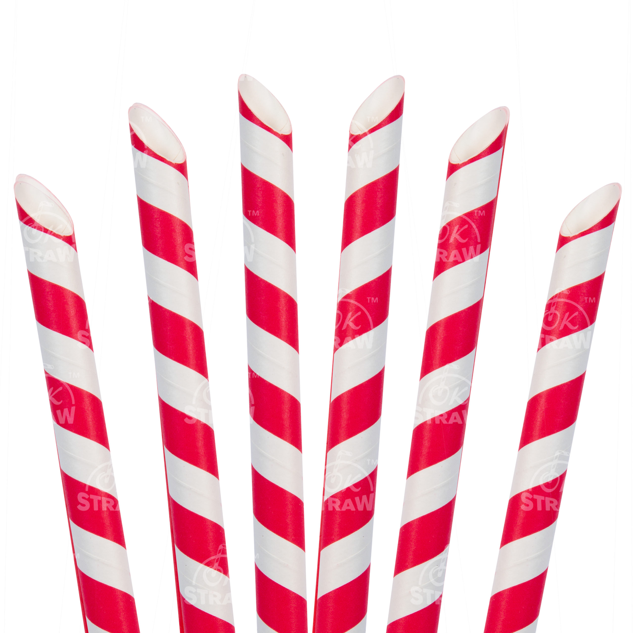 8.5" Paper Boba Straw, Red Stripe - $0.07/pcs