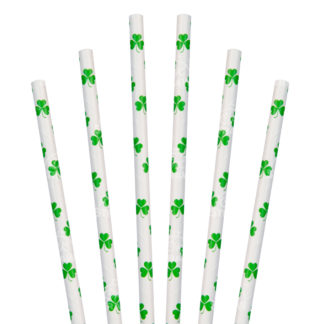 7.75" Shamrock Straw, Jumbo Size - $0.01/pcs