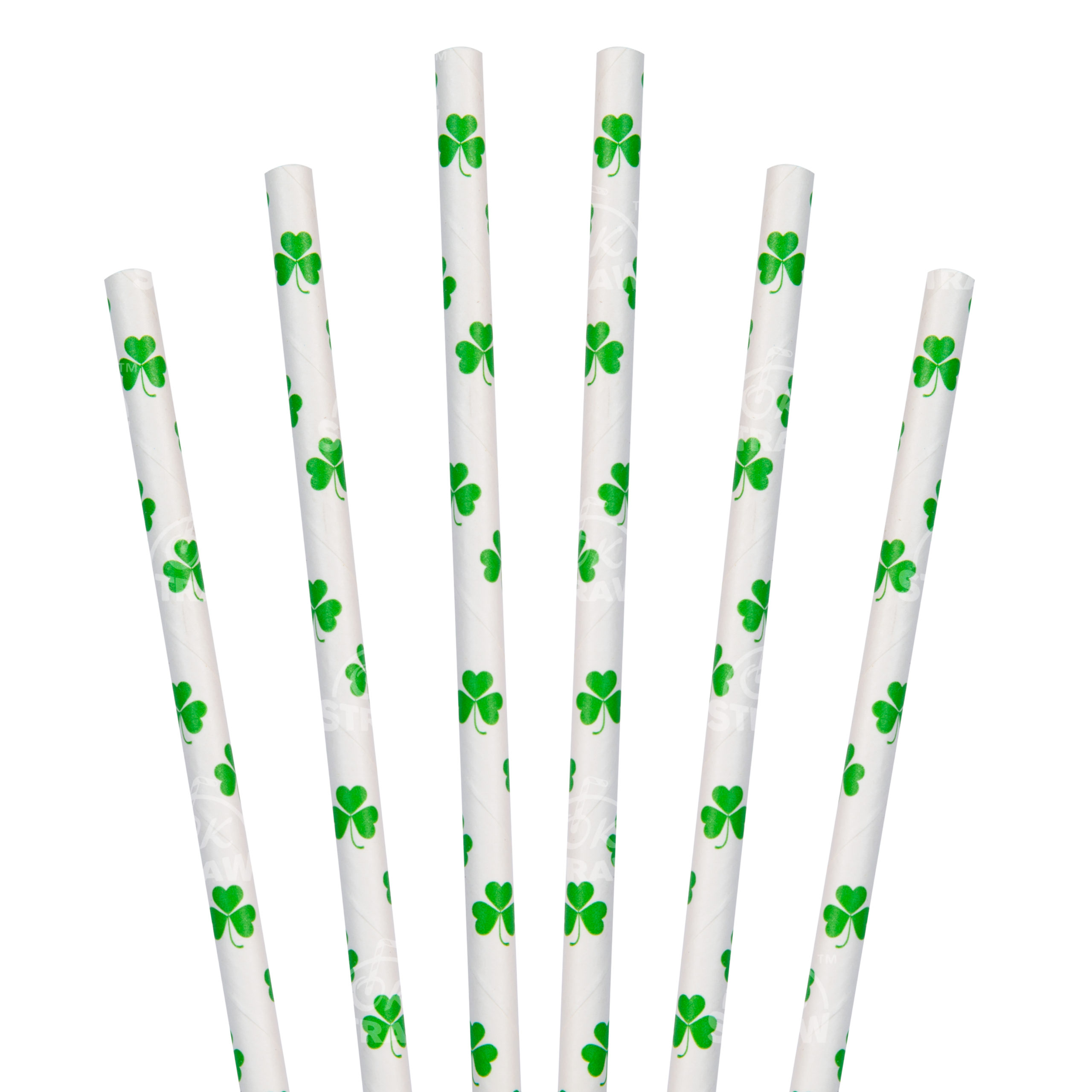 7.75" Shamrock Straw, Jumbo Size - $0.01/pcs